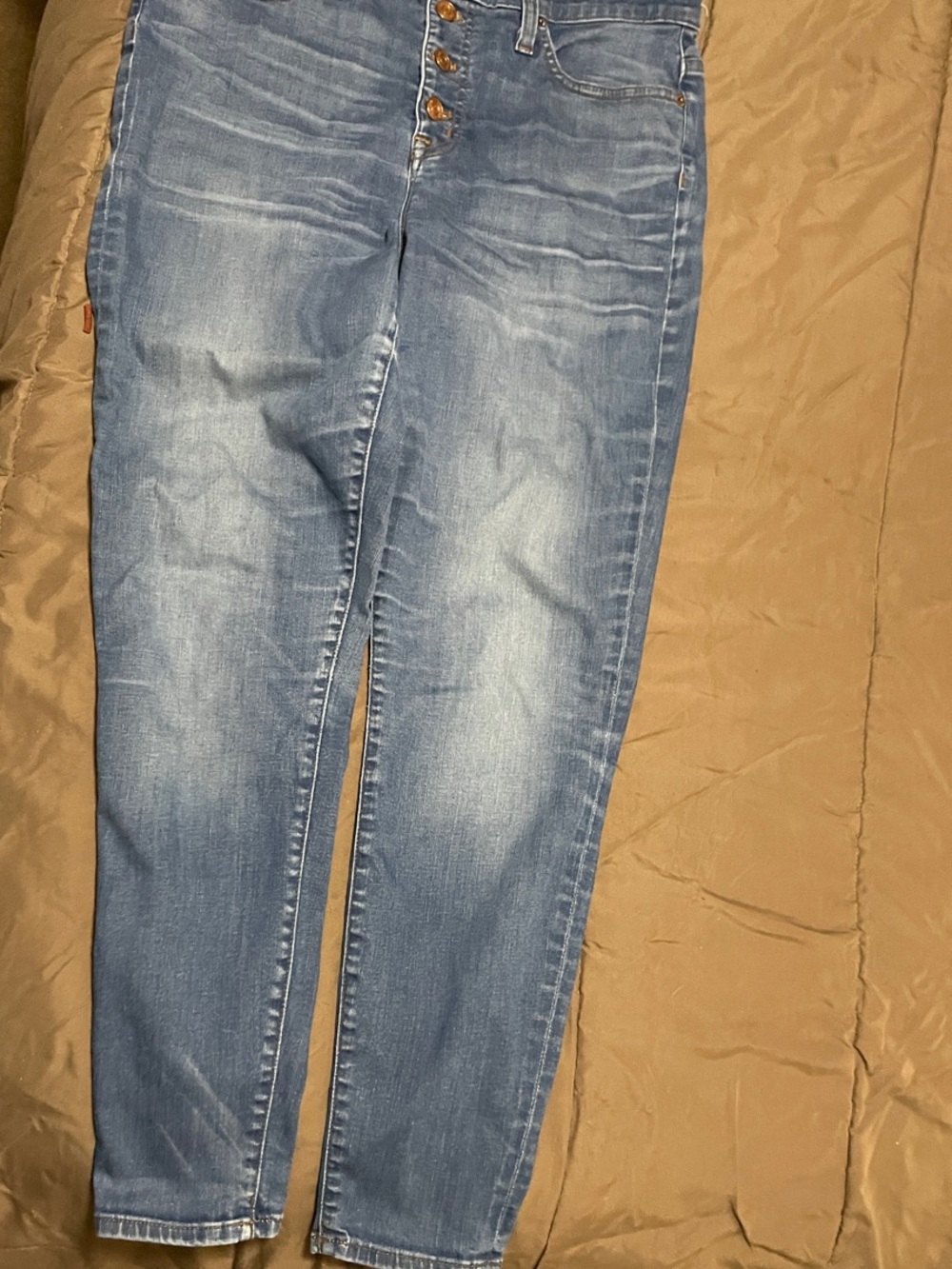 J. Crew Women's Light Blue High-Rise Skinny Jeans with Button Fly
